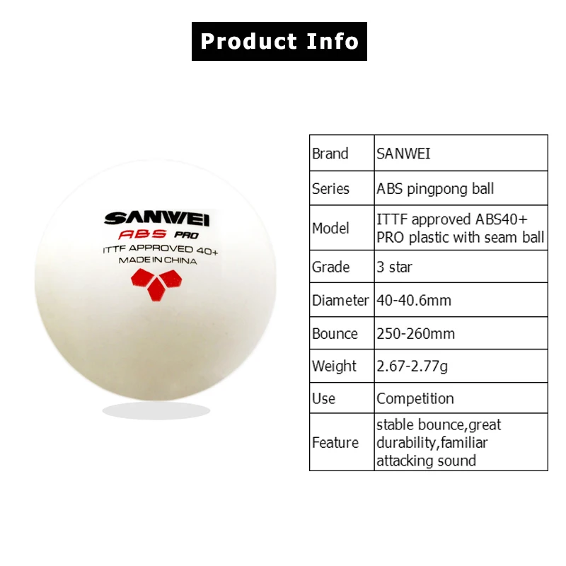 6pcs/box New Material SANWEI A - огляд і ціна Table Tennis Olympics