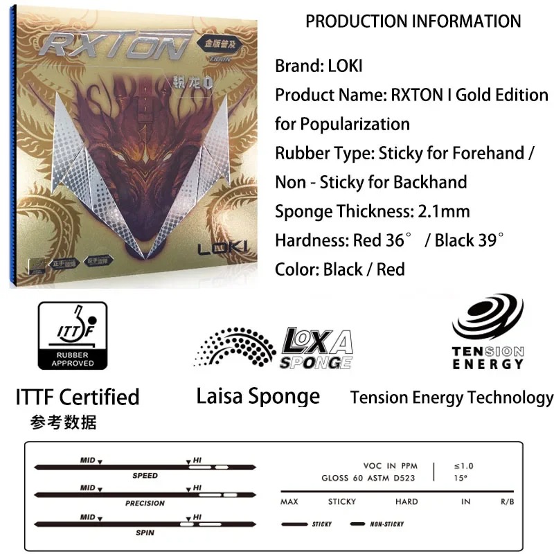 LOKI RXTON 1 FIRE DRAGON Table - огляд і ціна Table Tennis Zhang Jike